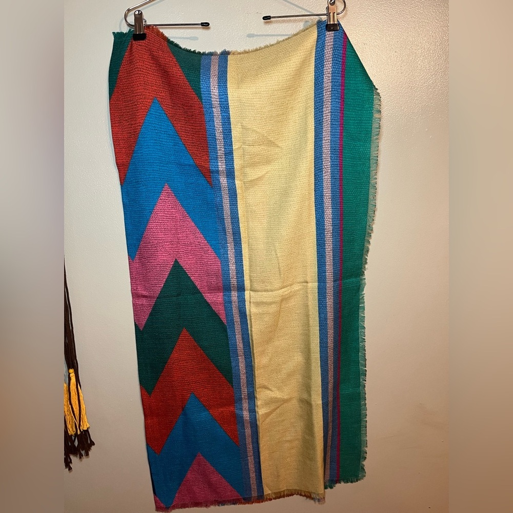 Echo Multicolor  Wool Silk Scarf 40 x20 NWT